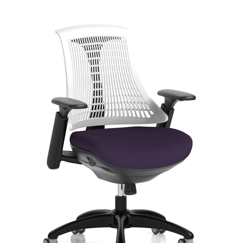 Flex Medium Back Black Frame Task Operator Office Chair with Arms