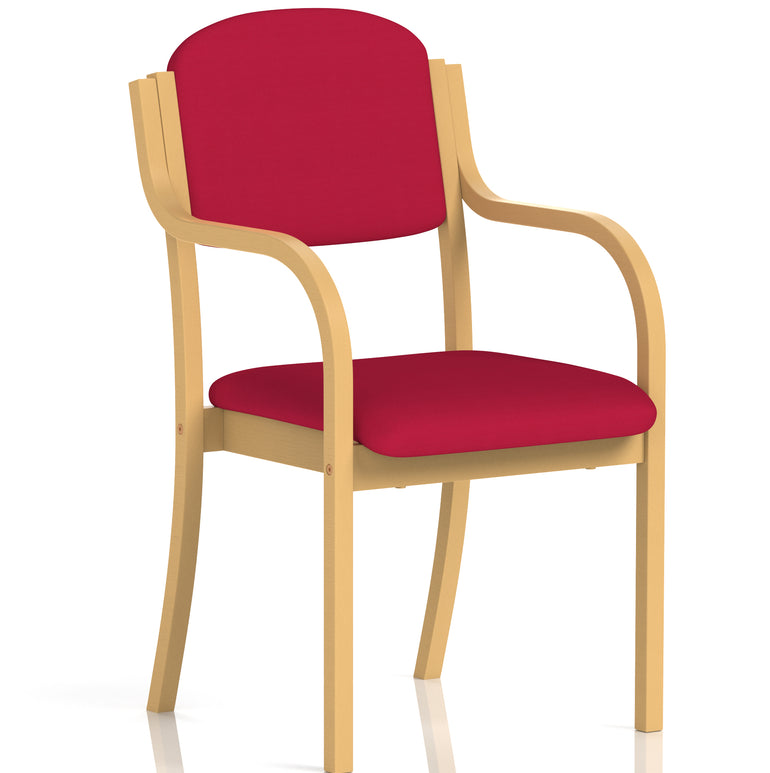 Madrid Wooden Frame Visitor Chair with Arms