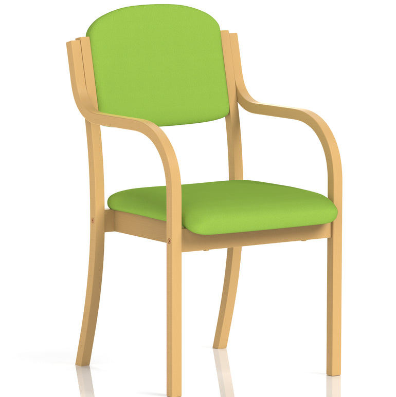 Madrid Wooden Frame Visitor Chair with Arms