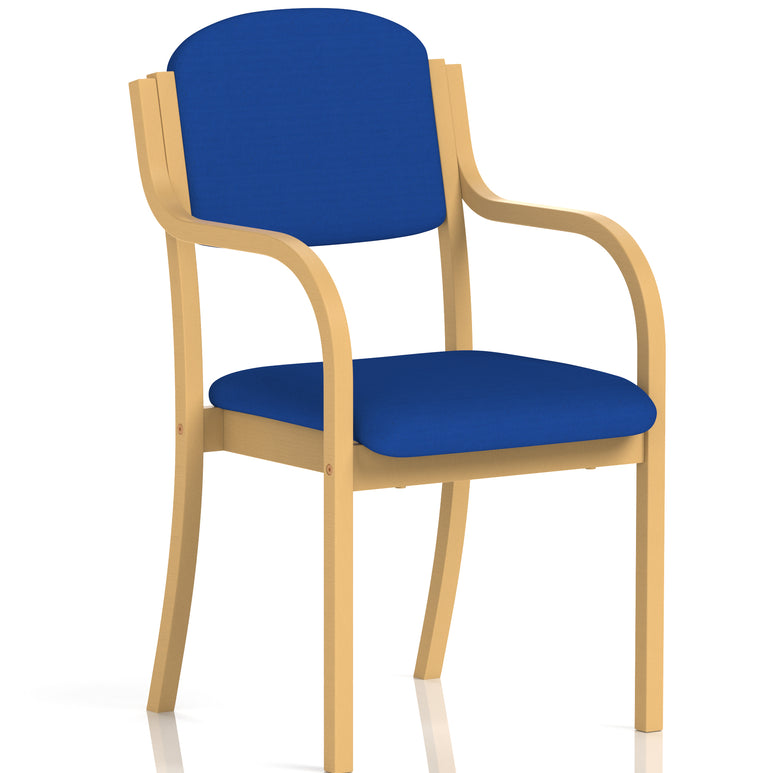 Madrid Wooden Frame Visitor Chair with Arms