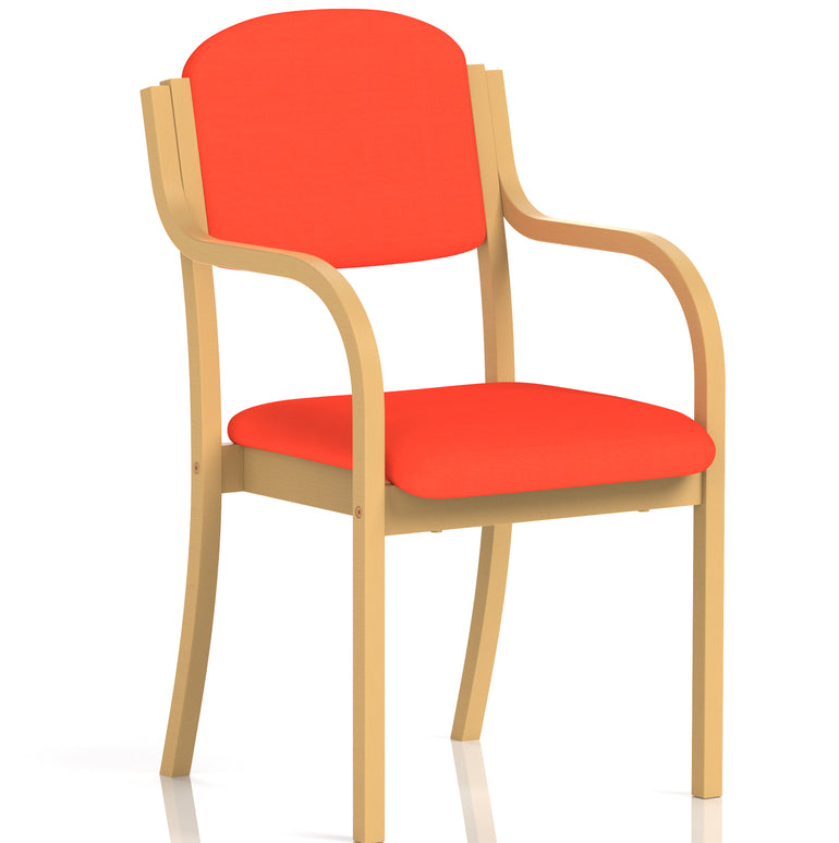 Madrid Wooden Frame Visitor Chair with Arms