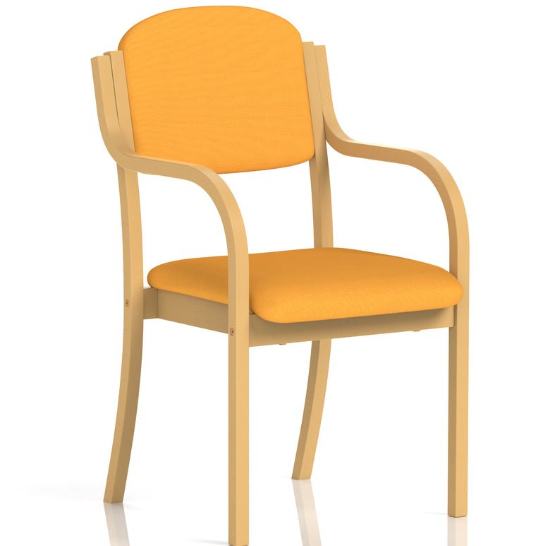 Madrid Wooden Frame Visitor Chair with Arms