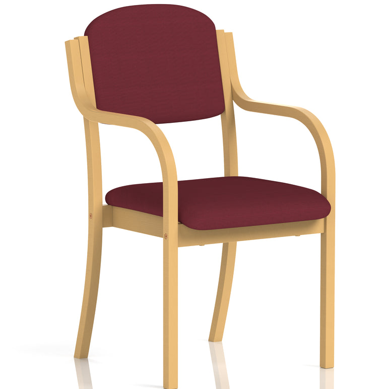 Madrid Wooden Frame Visitor Chair with Arms