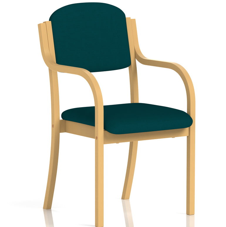 Madrid Wooden Frame Visitor Chair with Arms