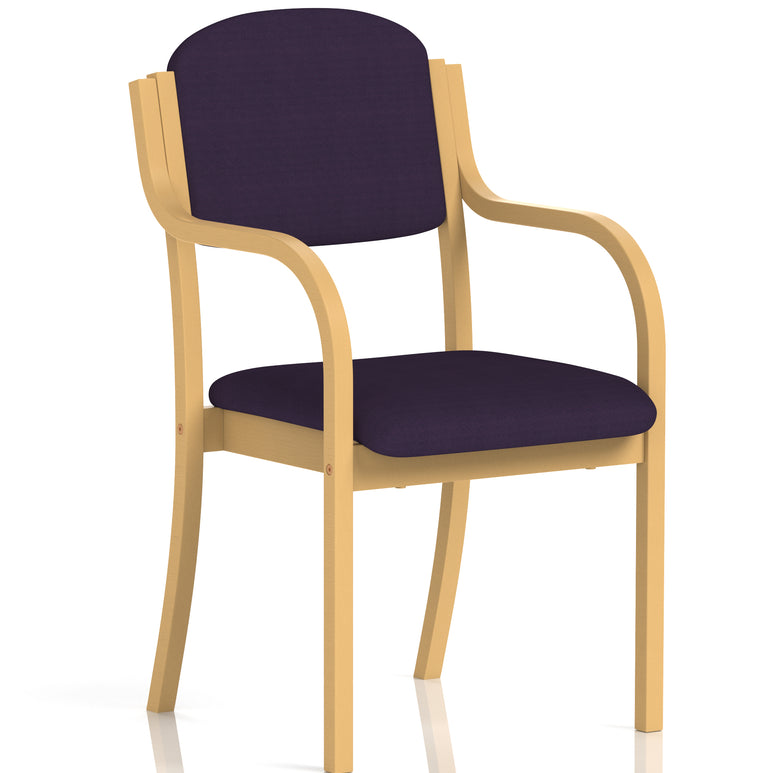 Madrid Wooden Frame Visitor Chair with Arms