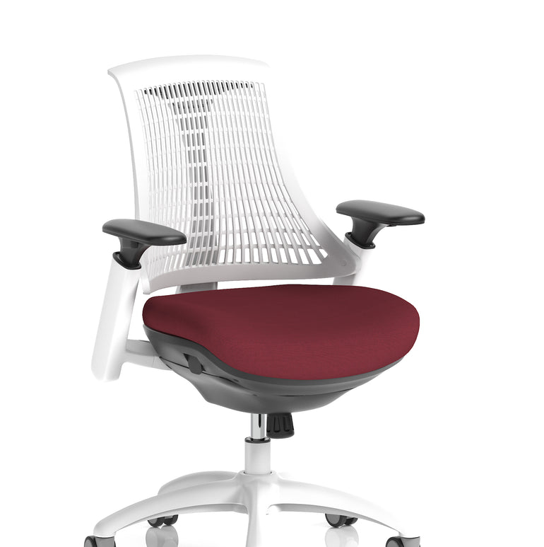 Flex Medium Back White Frame Task Operator Office Chair with Arms