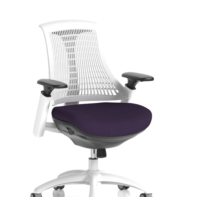 Flex Medium Back White Frame Task Operator Office Chair with Arms
