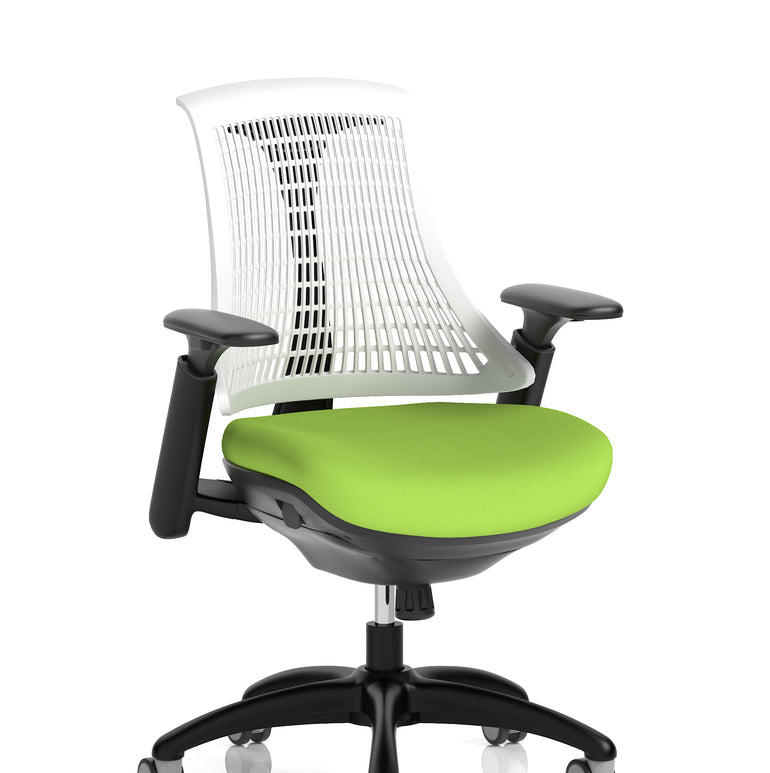 Flex Medium Back Black Frame Task Operator Office Chair with Arms