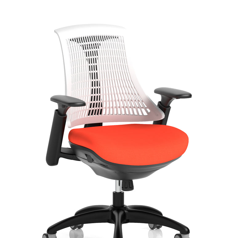 Flex Medium Back Black Frame Task Operator Office Chair with Arms