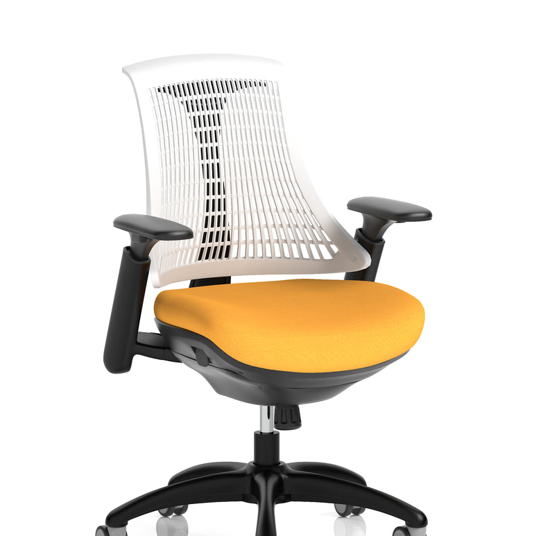 Flex Medium Back Black Frame Task Operator Office Chair with Arms