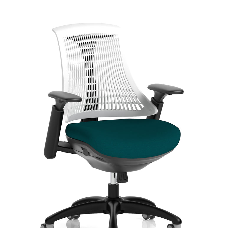Flex Medium Back Black Frame Task Operator Office Chair with Arms