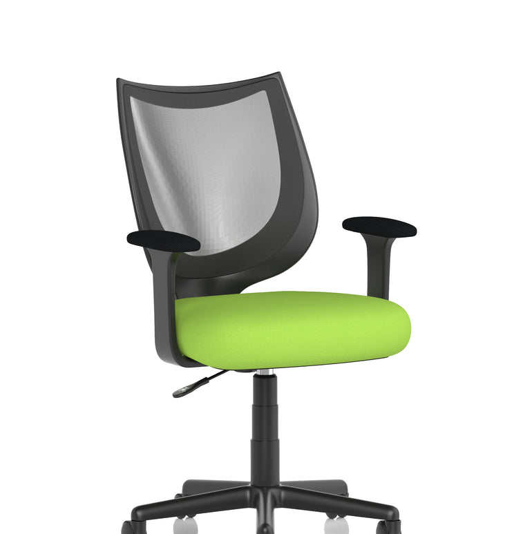 Camden Medium Back Black Mesh Task Operator Office Chair With Arms