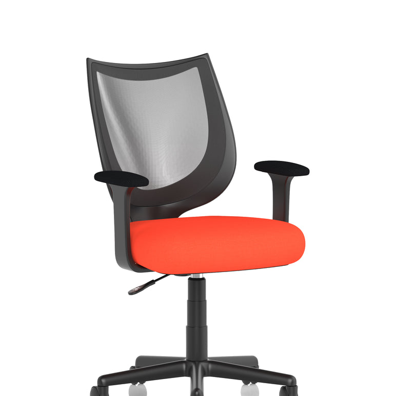 Camden Medium Back Black Mesh Task Operator Office Chair With Arms