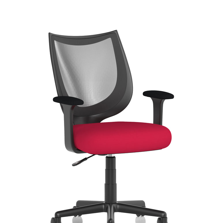 Camden Medium Back Black Mesh Task Operator Office Chair With Arms