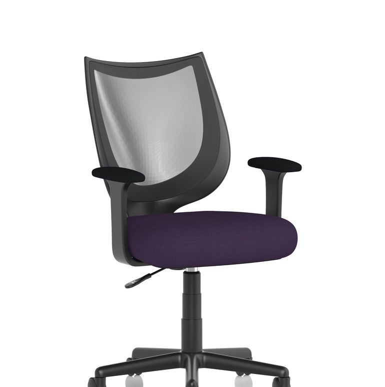 Camden Medium Back Black Mesh Task Operator Office Chair With Arms