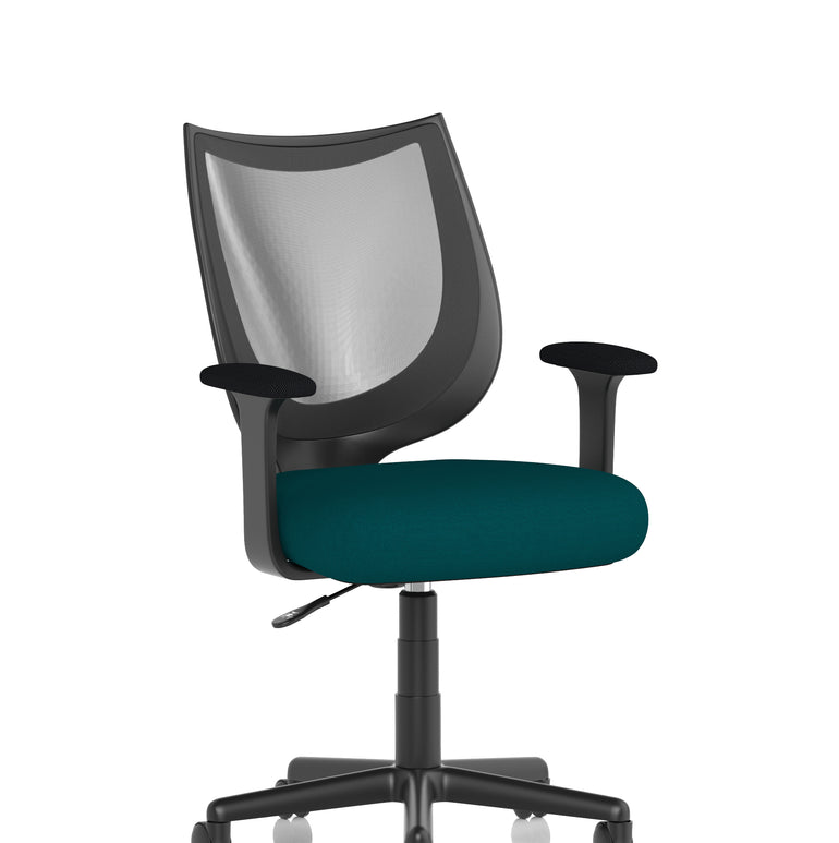 Camden Medium Back Black Mesh Task Operator Office Chair With Arms