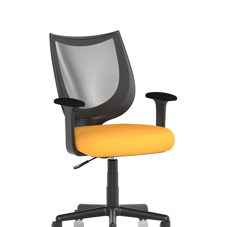 Camden Medium Back Black Mesh Task Operator Office Chair With Arms