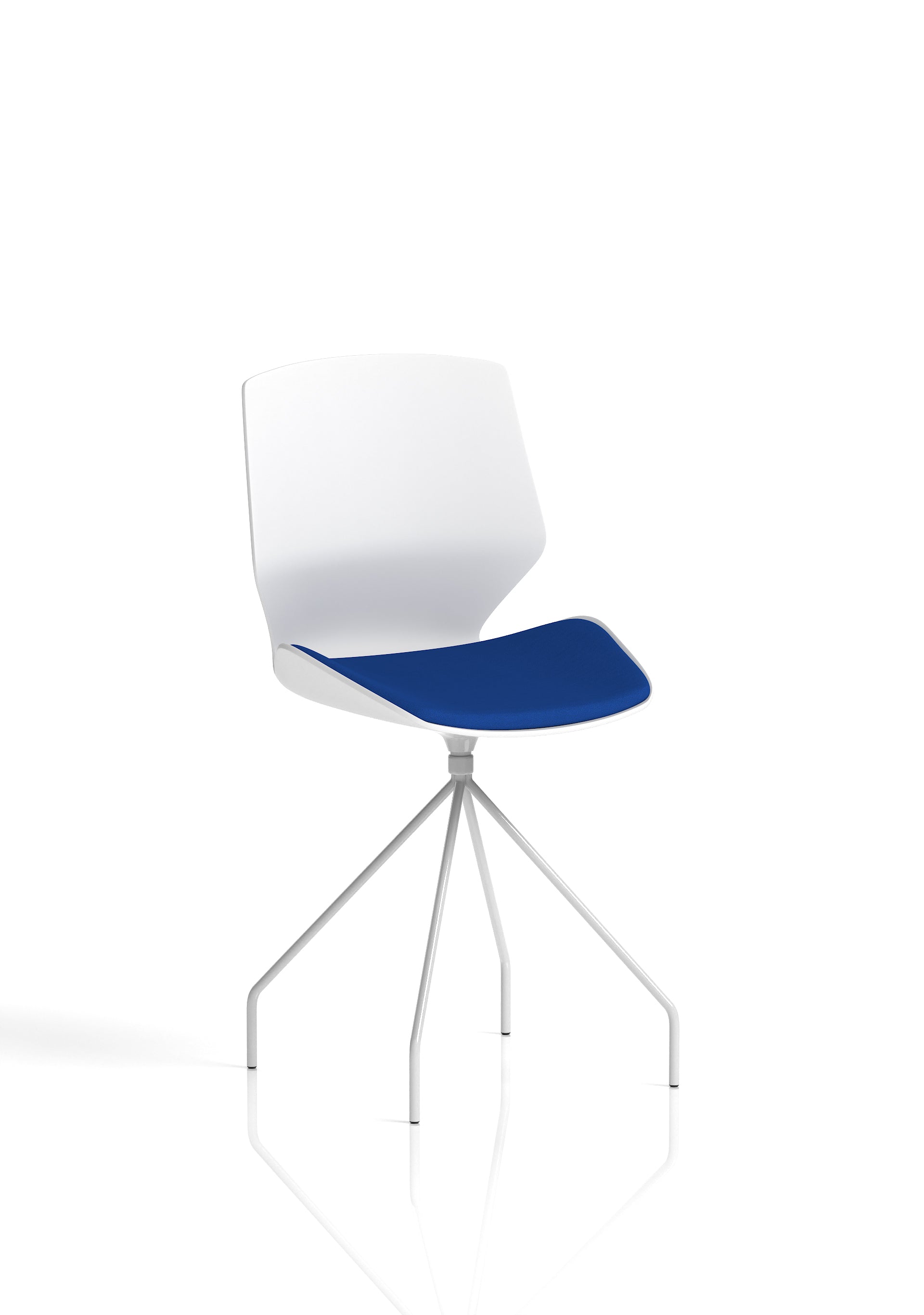 Florence Spindle White Frame Fabric Seat Visitor Chair