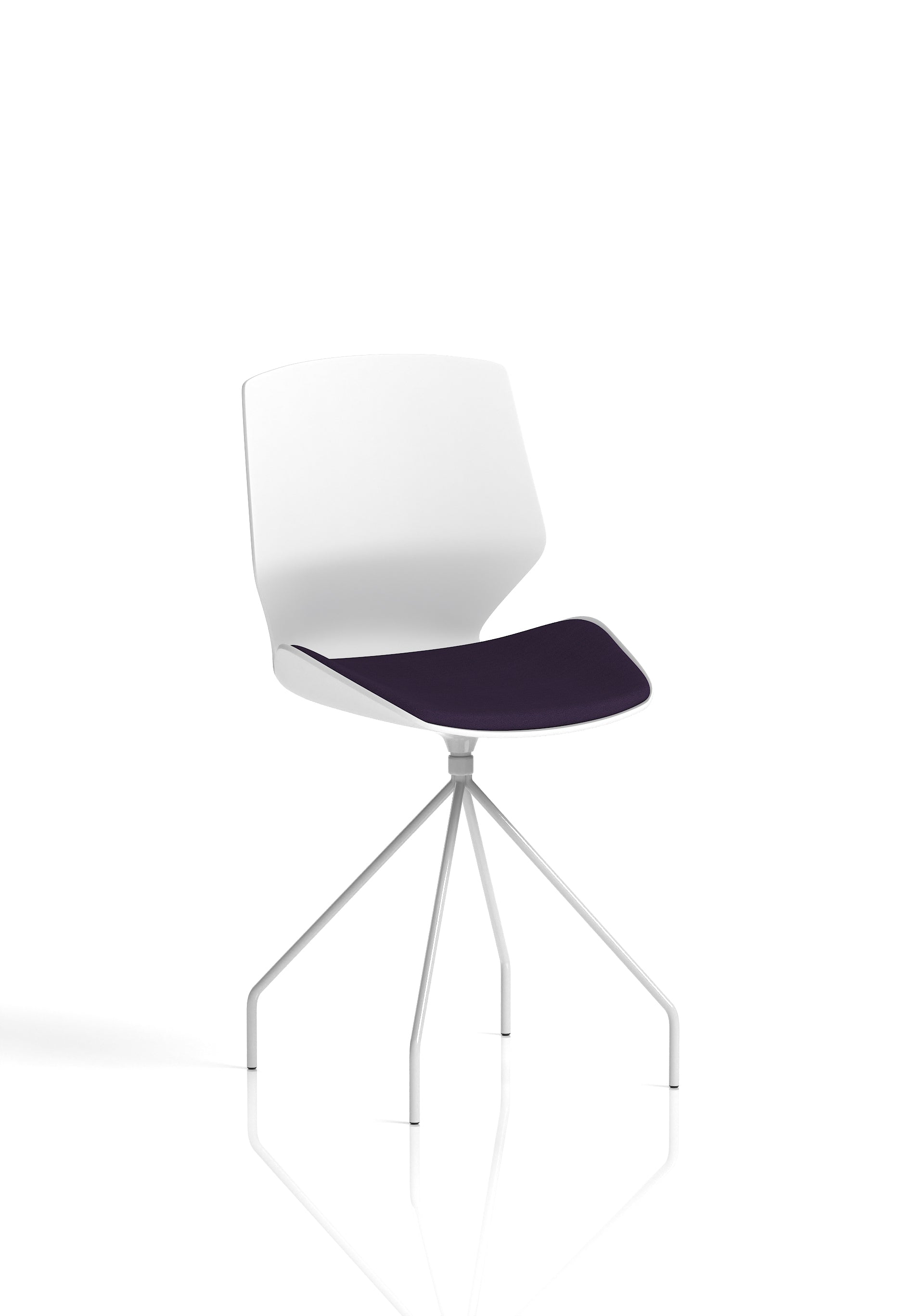 Florence Spindle White Frame Fabric Seat Visitor Chair