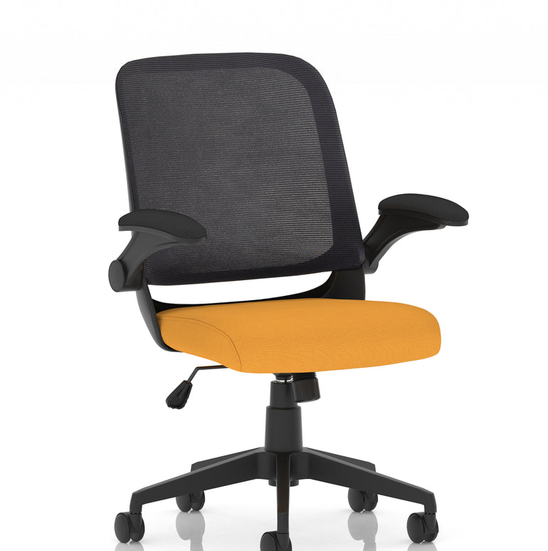 Crew Task Operator Mesh Chair With Folding Arms