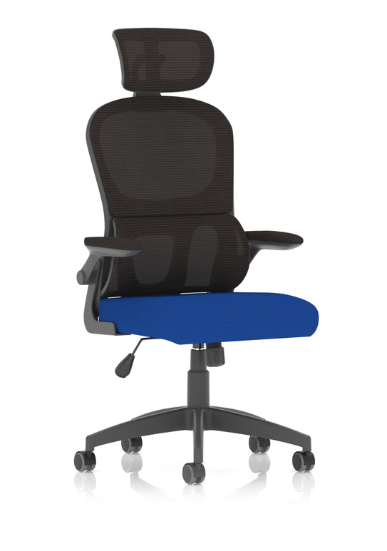 Iris Task Operator Mesh Back Fabric Seat With Headrest