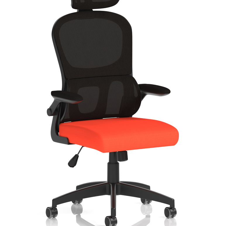 Iris Task Operator Mesh Back Fabric Seat With Headrest