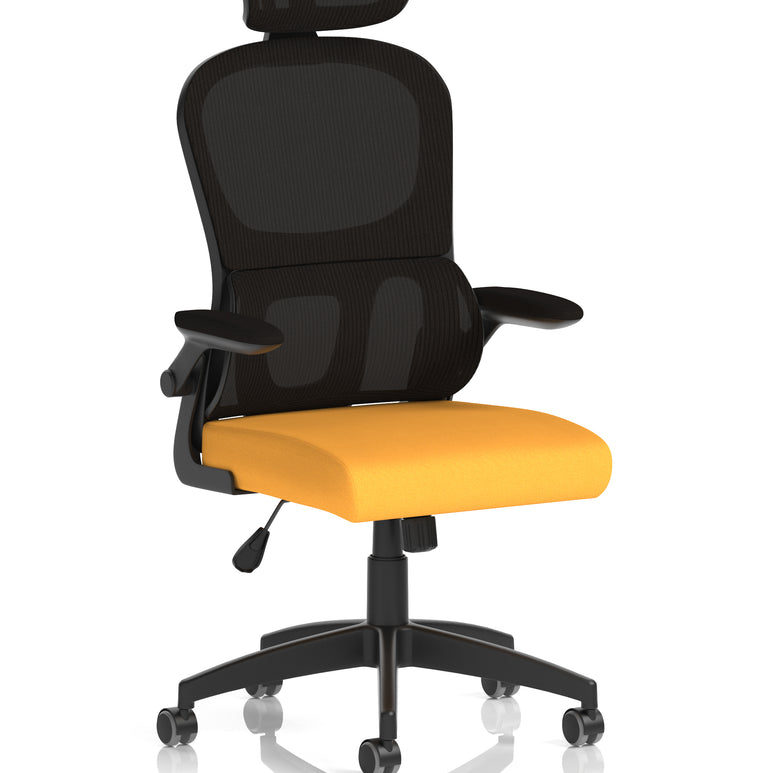Iris Task Operator Mesh Back Fabric Seat With Headrest