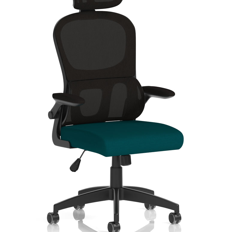 Iris Task Operator Mesh Back Fabric Seat With Headrest