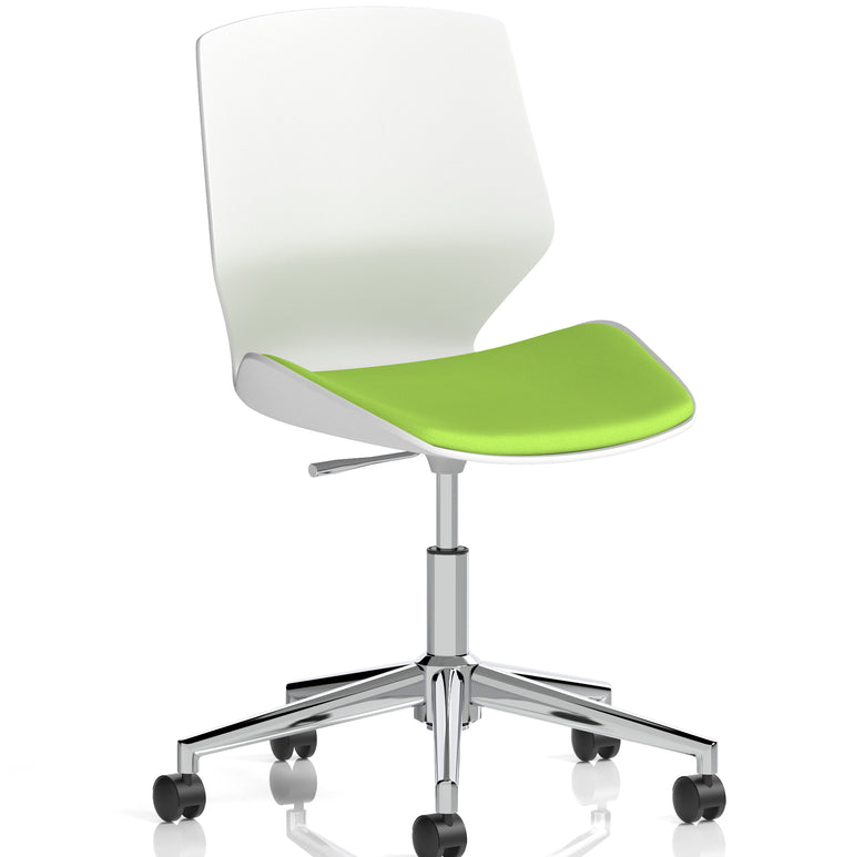 Florence 5 Star Base White Frame Fabric Visitor Chair