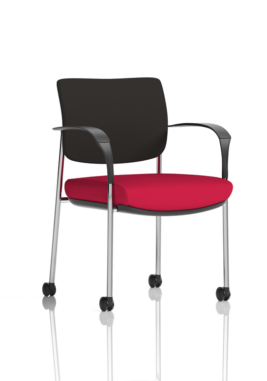 Brunswick Deluxe Medium Back Stacking Visitor Office Chair with Arms with Castors Bespoke