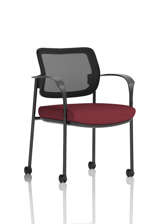 Brunswick Deluxe Medium Back Stacking Visitor Office Chair with Arms with Castors