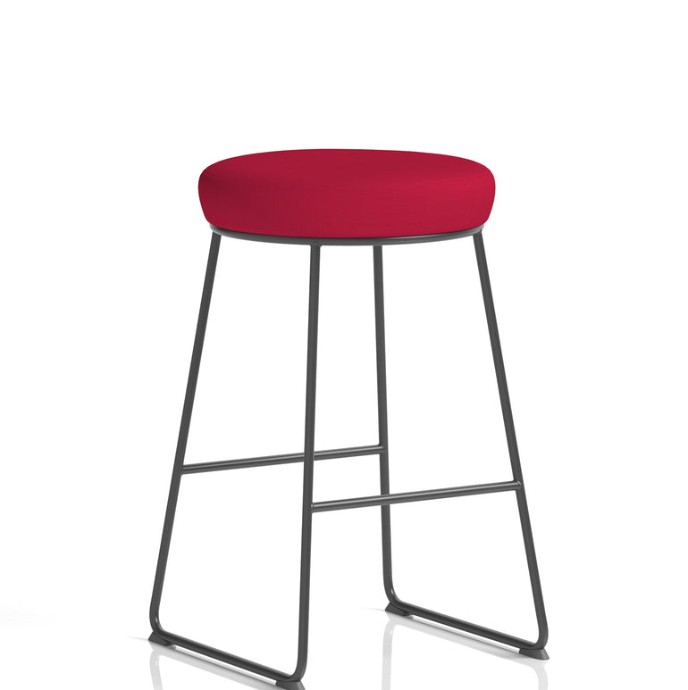 Turin Black Frame Fabric Seat Stool Chair