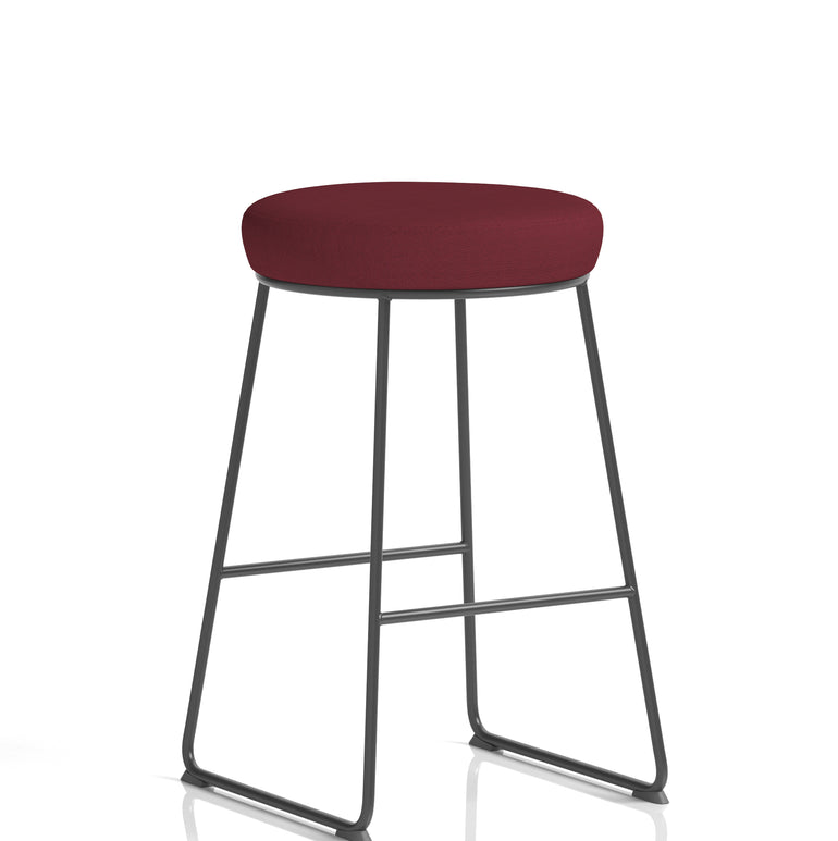 Turin Black Frame Fabric Seat Stool Chair