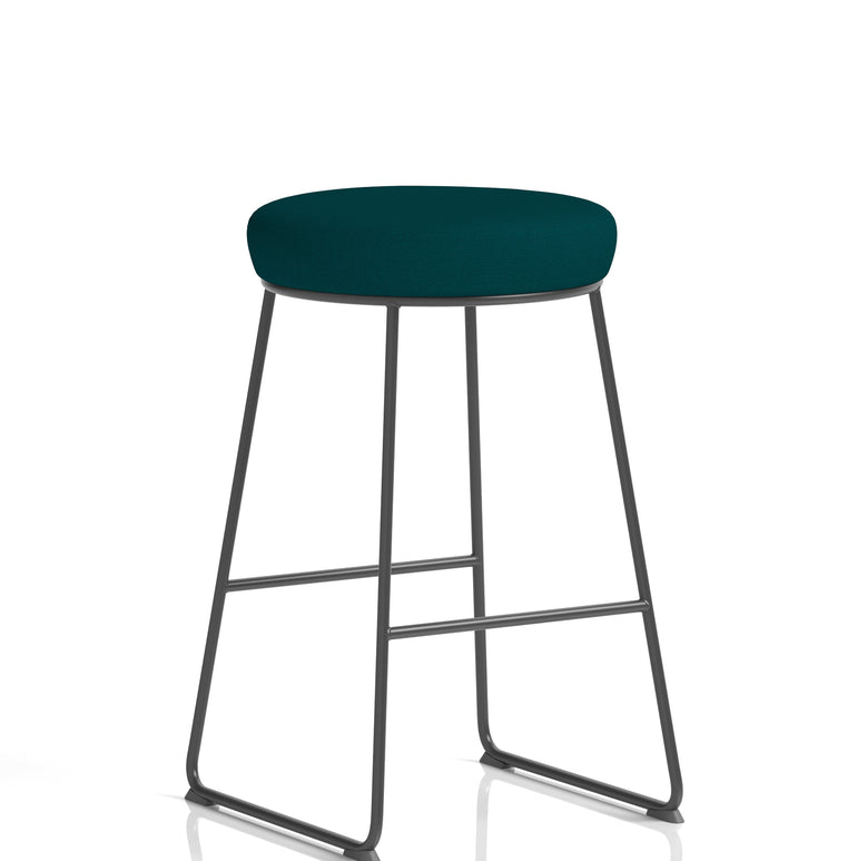 Turin Black Frame Fabric Seat Stool Chair