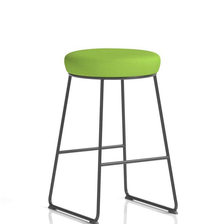 Turin Black Frame Fabric Seat Stool Chair