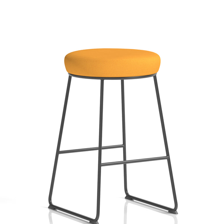 Turin Black Frame Fabric Seat Stool Chair