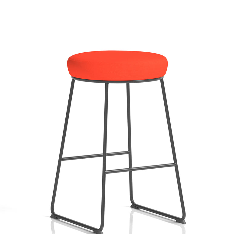 Turin Black Frame Fabric Seat Stool Chair