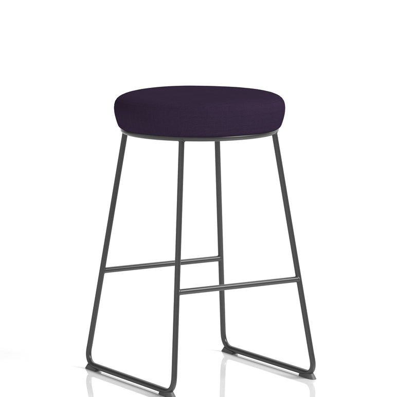 Turin Black Frame Fabric Seat Stool Chair