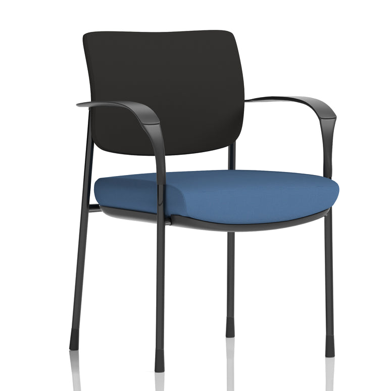 Brunswick Deluxe Medium Back Stacking Visitor Office Chair with Arms In Quest Fabric