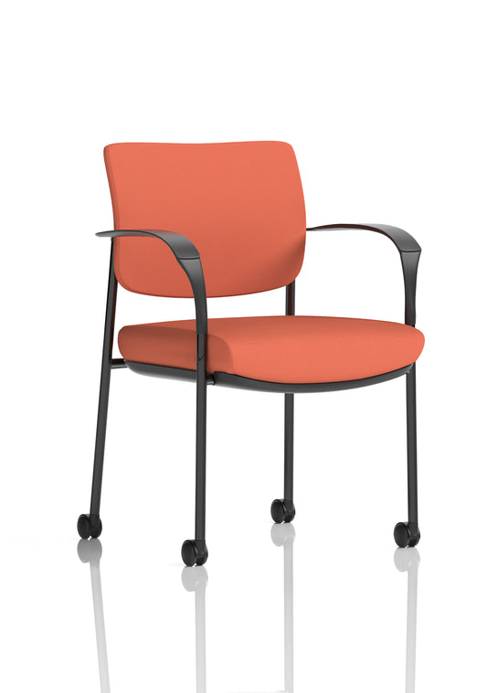 Brunswick Deluxe Medium Back Visitor Office Chair with Arms with Castors In Quest Fabric