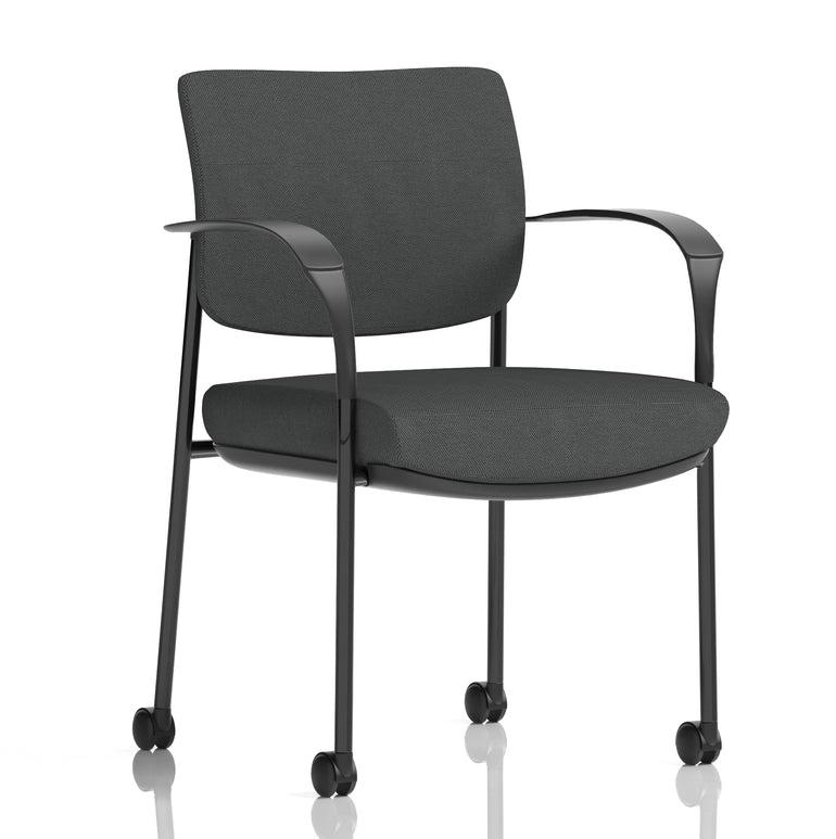 Brunswick Deluxe Medium Back Visitor Office Chair with Arms with Castors In Quest Fabric