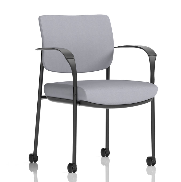 Brunswick Deluxe Medium Back Visitor Office Chair with Arms with Castors In Quest Fabric