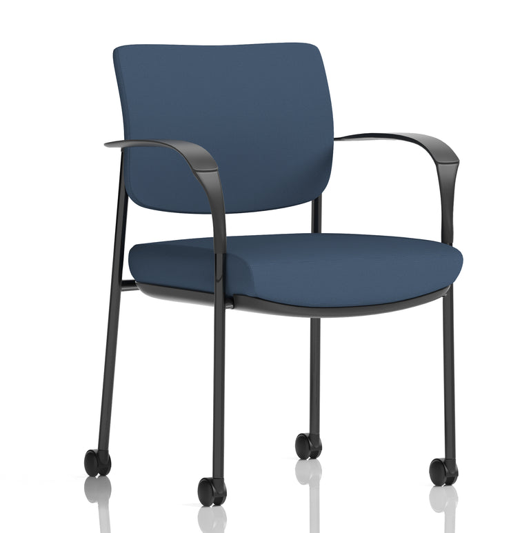 Brunswick Deluxe Medium Back Visitor Office Chair with Arms with Castors In Quest Fabric