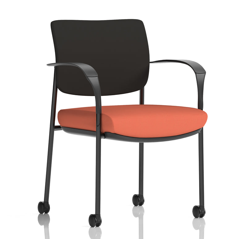 Brunswick Deluxe Medium Back Visitor Office Chair with Arms with Castors In Quest Fabric
