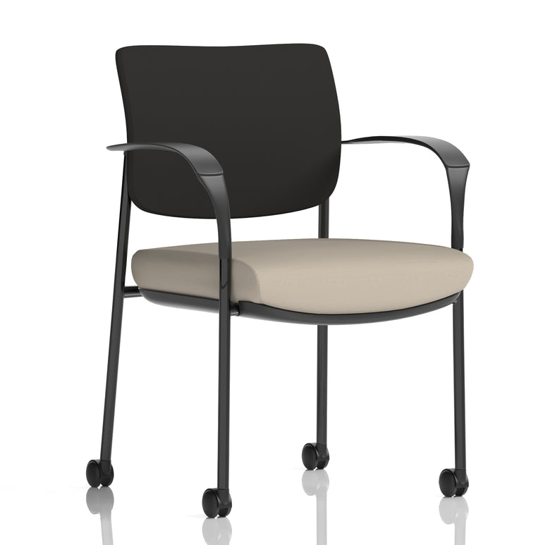 Brunswick Deluxe Medium Back Visitor Office Chair with Arms with Castors In Quest Fabric