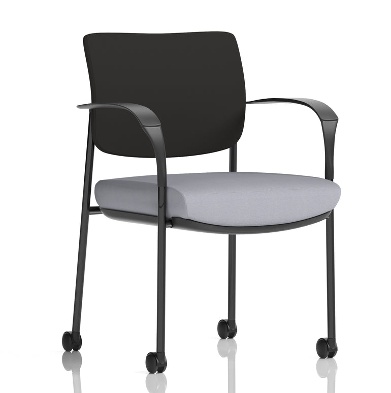 Brunswick Deluxe Medium Back Visitor Office Chair with Arms with Castors In Quest Fabric