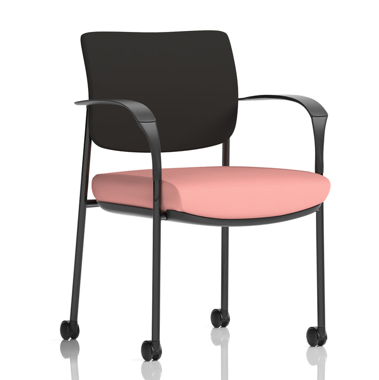 Brunswick Deluxe Medium Back Visitor Office Chair with Arms with Castors In Quest Fabric