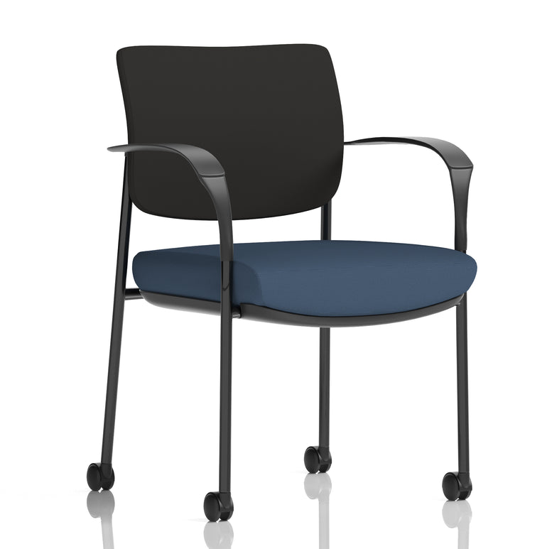 Brunswick Deluxe Medium Back Visitor Office Chair with Arms with Castors In Quest Fabric