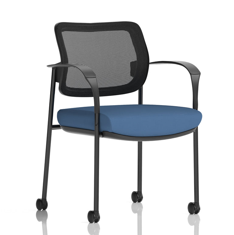 Brunswick Deluxe Medium Back Visitor Office Chair with Arms with Castors In Quest Fabric