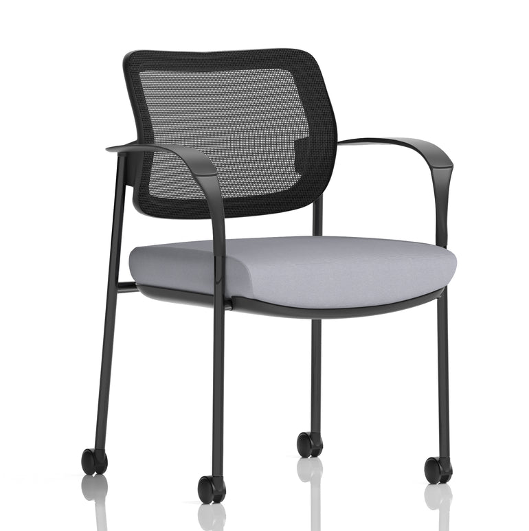 Brunswick Deluxe Medium Back Visitor Office Chair with Arms with Castors In Quest Fabric